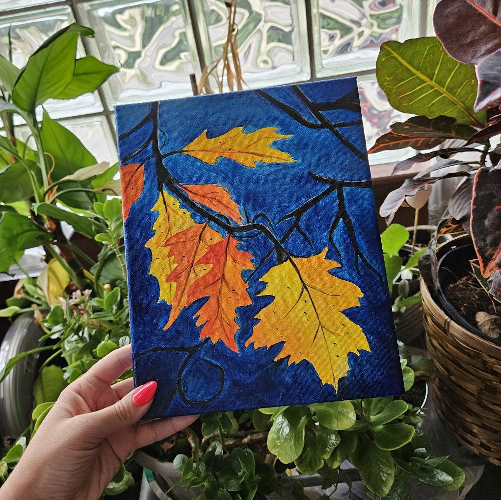 Hand painted fall foliage